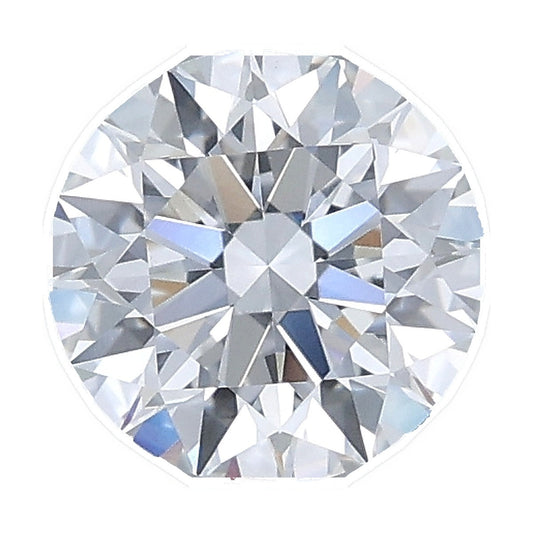 1.02 ct round lab-grown diamond, E color, VVS2 clarity, IGI certified, still from its 360° video