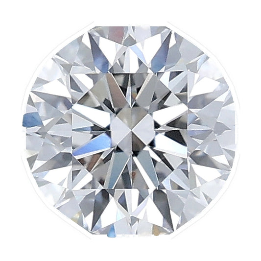 1.02 ct round lab-grown diamond, E color, VVS2 clarity, IGI certified, still from its 360° video