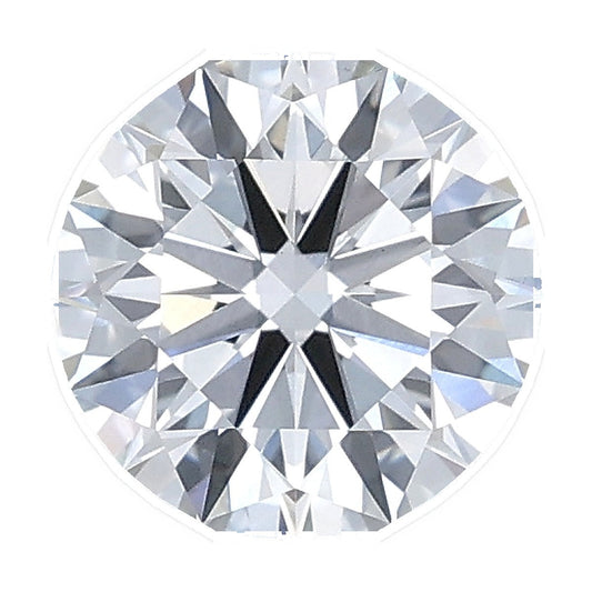 1.02 ct round lab-grown diamond, E color, VVS2 clarity, IGI certified, still from its 360° video