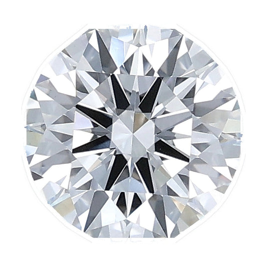 1.02 ct round lab-grown diamond, E color, VVS2 clarity, IGI certified, still from its 360° video