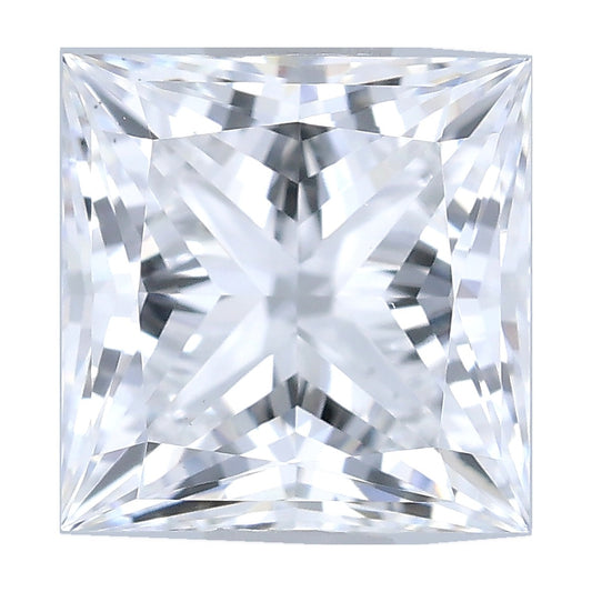 1.03 ct princess lab-grown diamond, D color, VS1 clarity, IGI certified, still from its 360° video