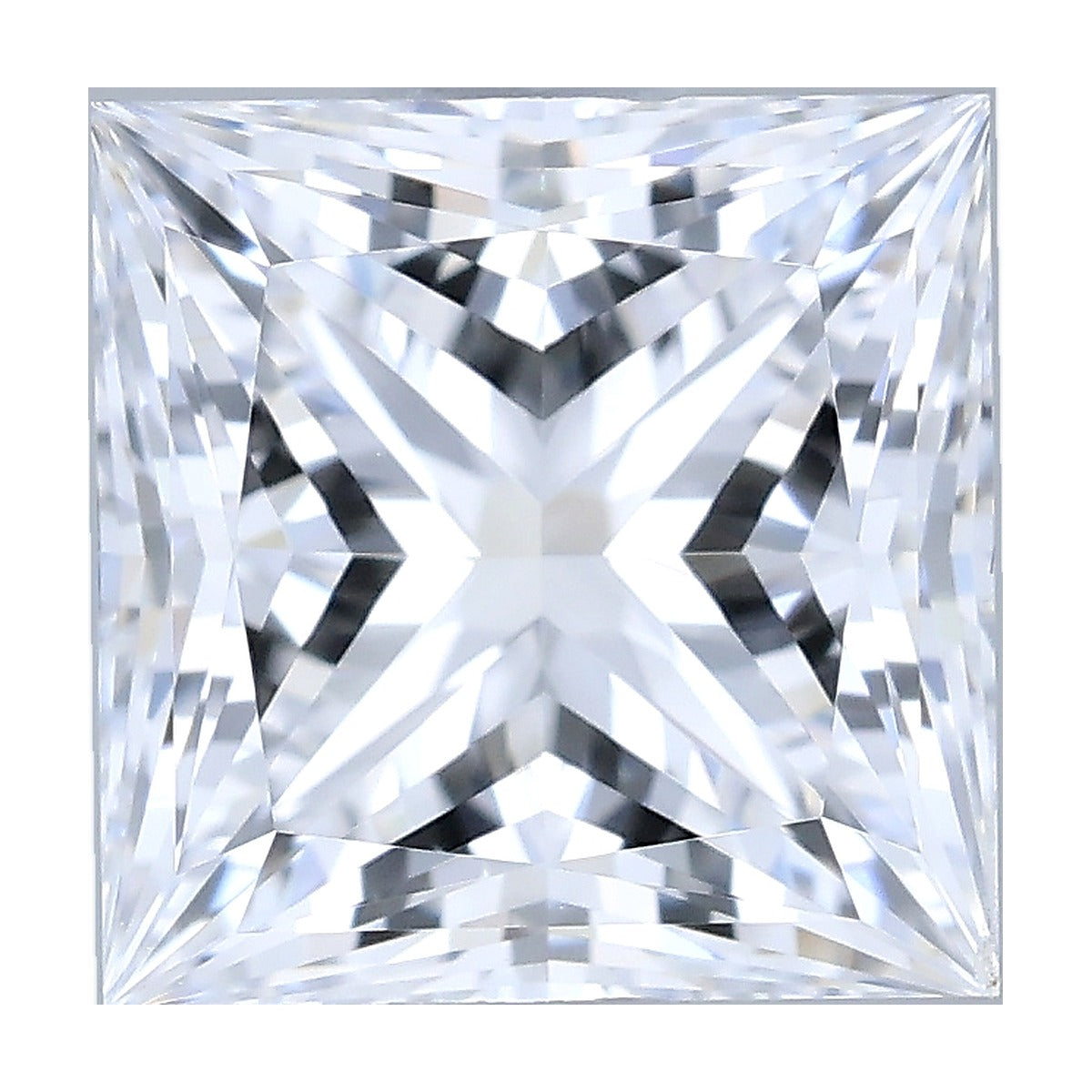 1.03 ct princess lab-grown diamond, D color, VVS2 clarity, IGI certified, still from its 360° video