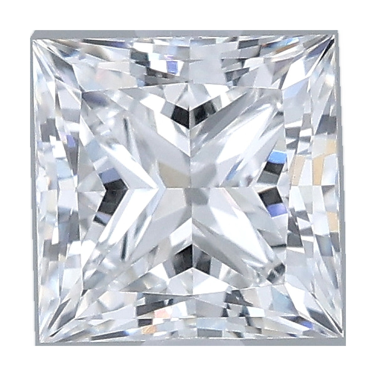 1.03 ct princess lab-grown diamond, D color, VVS2 clarity, IGI certified, still from its 360° video