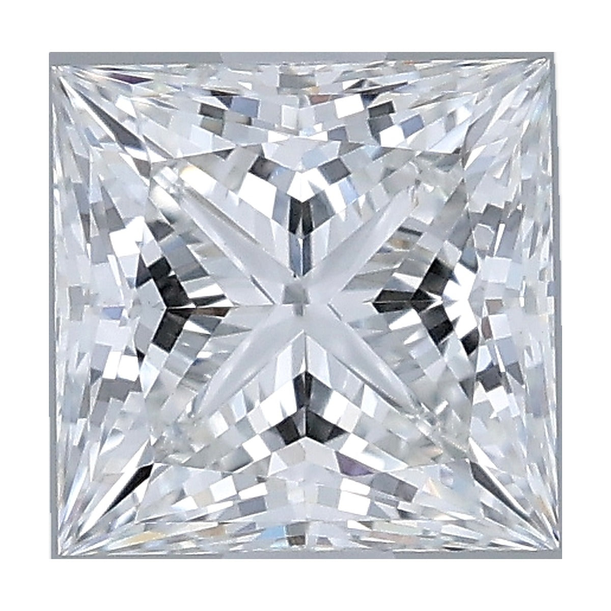 1.03 ct princess lab-grown diamond, E color, VS1 clarity, IGI certified, still from its 360° video