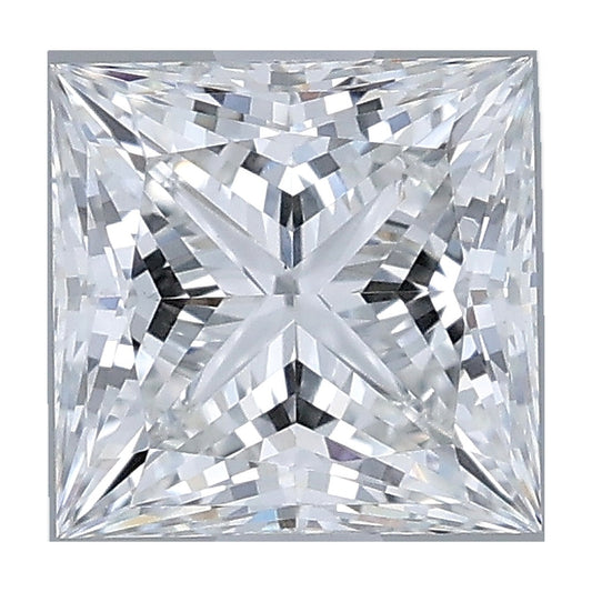 1.03 ct princess lab-grown diamond, E color, VS1 clarity, IGI certified, still from its 360° video