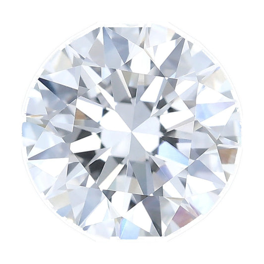 1.03 ct round lab-grown diamond, E color, VVS2 clarity, IGI certified, still from its 360° video