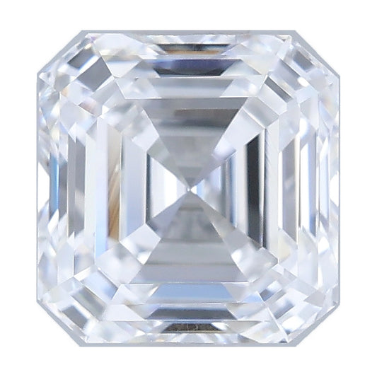 1.04 ct asscher lab-grown diamond, D color, VS1 clarity, IGI certified, still from its 360° video