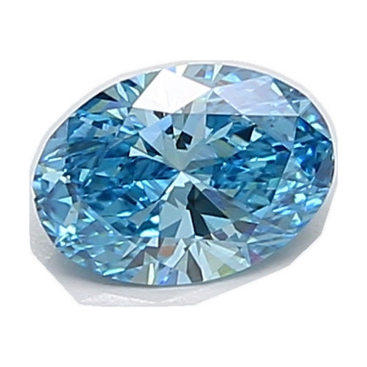 1.04 ct oval lab-grown diamond, fancy vivid blue, VS1 clarity, IGI certified, still from its 360° video