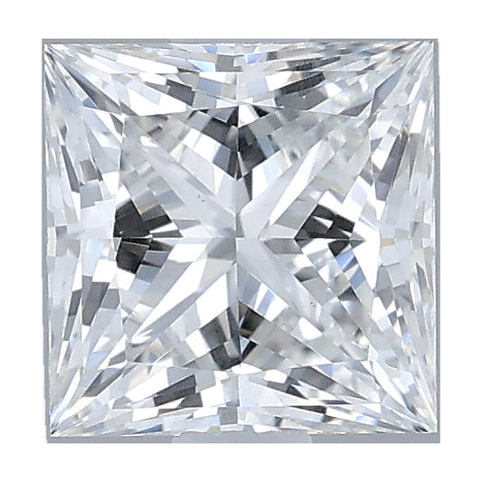 1.04 ct princess lab-grown diamond, E color, VS1 clarity, IGI certified, still from its 360° video