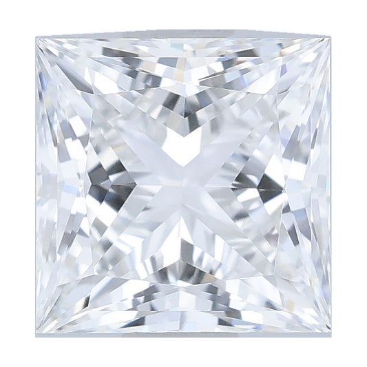 1.04 ct princess lab-grown diamond, E color, VS2 clarity, IGI certified, still from its 360° video