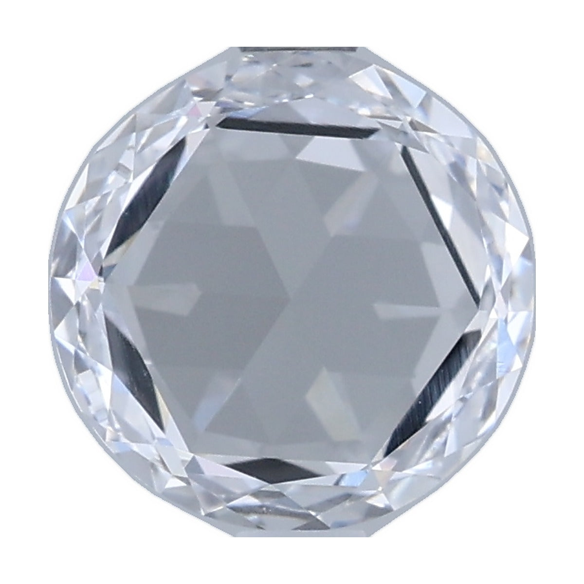 1.04 ct round rose cut lab-grown diamond, D color, VVS1 clarity, IGI certified, still from its 360° video