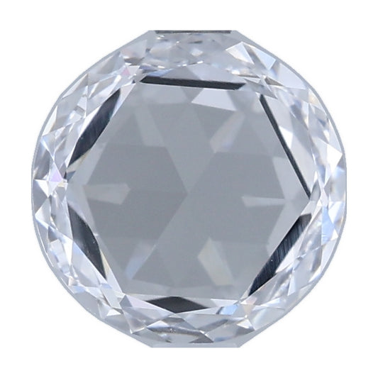 1.04 ct round rose cut lab-grown diamond, D color, VVS1 clarity, IGI certified, still from its 360° video