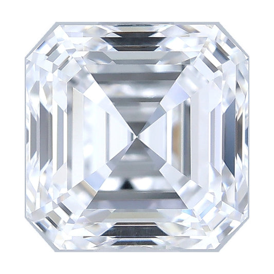 1.05 ct asscher lab-grown diamond, D color, VS2 clarity, IGI certified, still from its 360° video