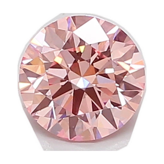 1.05 ct round lab-grown diamond, fancy intense pink, VS1 clarity, IGI certified, still from its 360° video