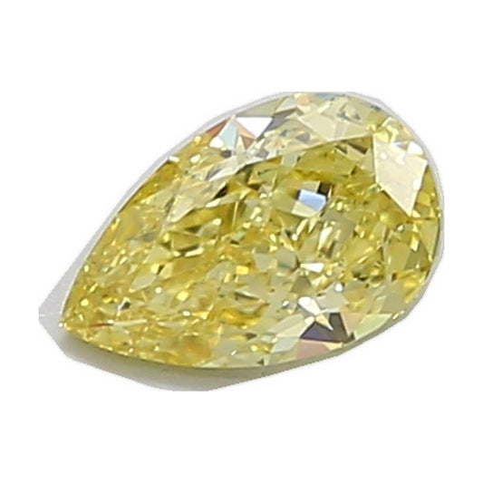 1.05 ct pear lab-grown diamond, fancy intense yellow, VS1 clarity, IGI certified, still from its 360° video