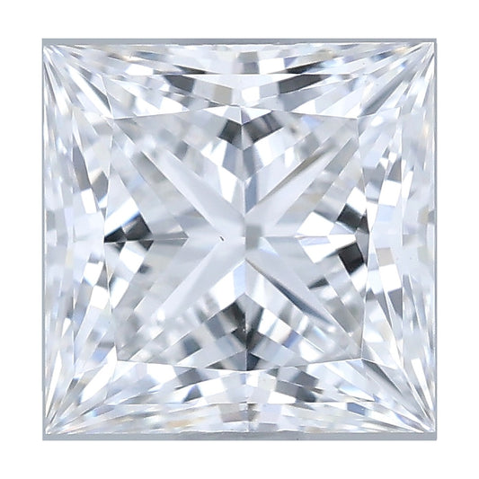 1.05 ct princess lab-grown diamond, D color, VS1 clarity, IGI certified, still from its 360° video