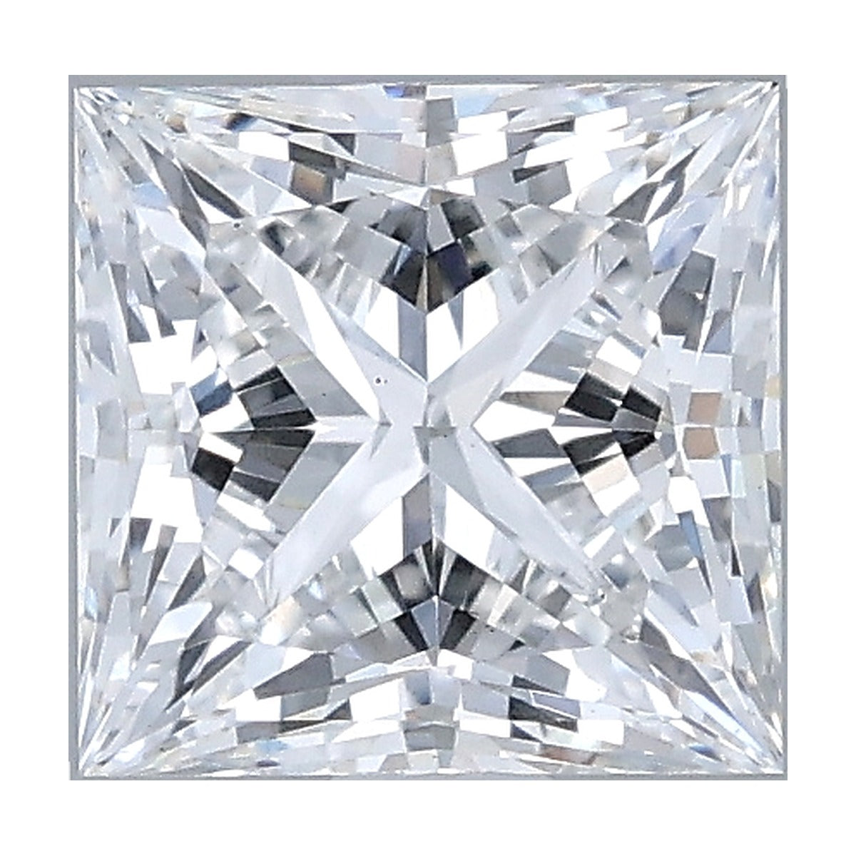 1.05 ct princess lab-grown diamond, D color, VS1 clarity, IGI certified, still from its 360° video