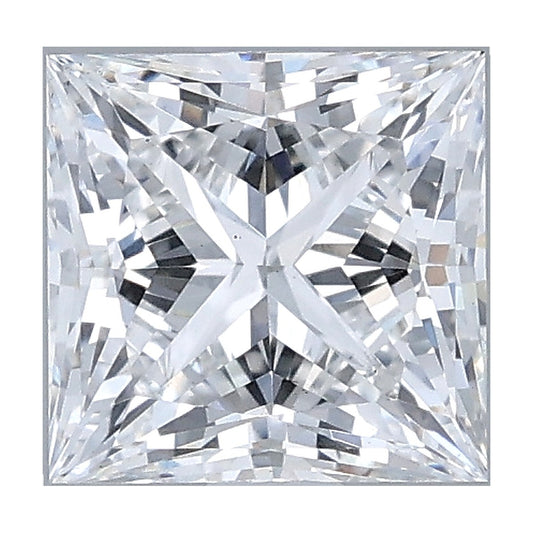 1.05 ct princess lab-grown diamond, D color, VS1 clarity, IGI certified, still from its 360° video