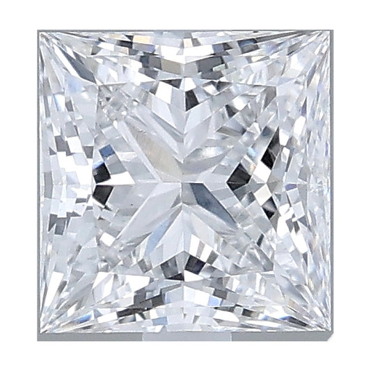 1.05 ct princess lab-grown diamond, D color, VS1 clarity, IGI certified, still from its 360° video