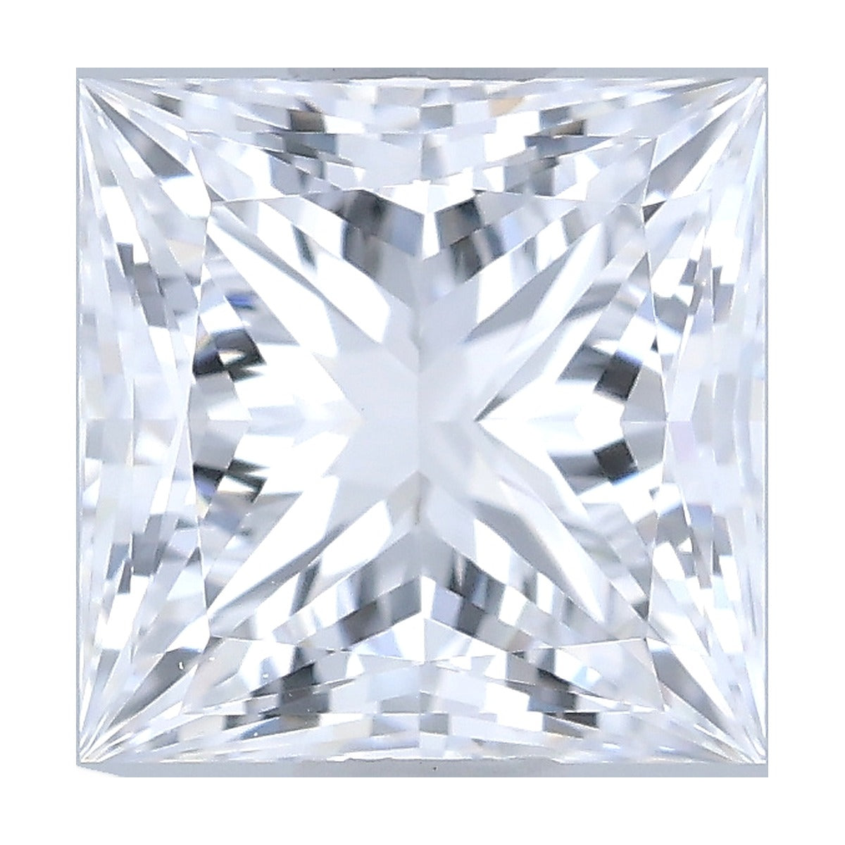 1.05 ct princess lab-grown diamond, D color, VVS1 clarity, IGI certified, still from its 360° video