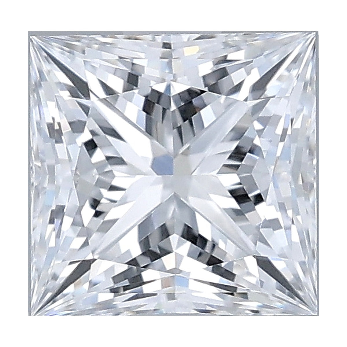 1.05 ct princess lab-grown diamond, D color, VVS2 clarity, IGI certified, still from its 360° video