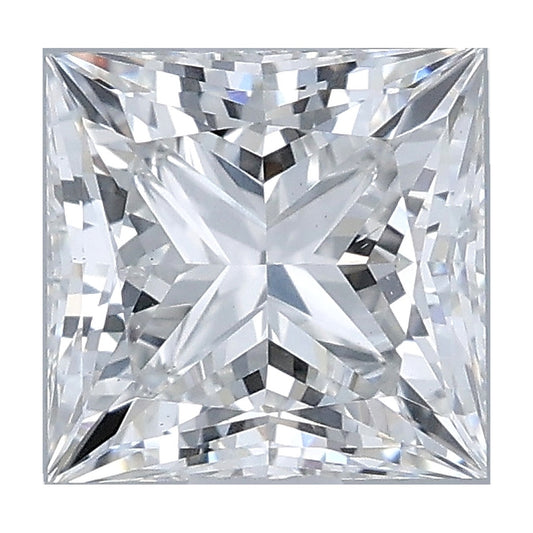 1.05 ct princess lab-grown diamond, F color, VS2 clarity, IGI certified, still from its 360° video