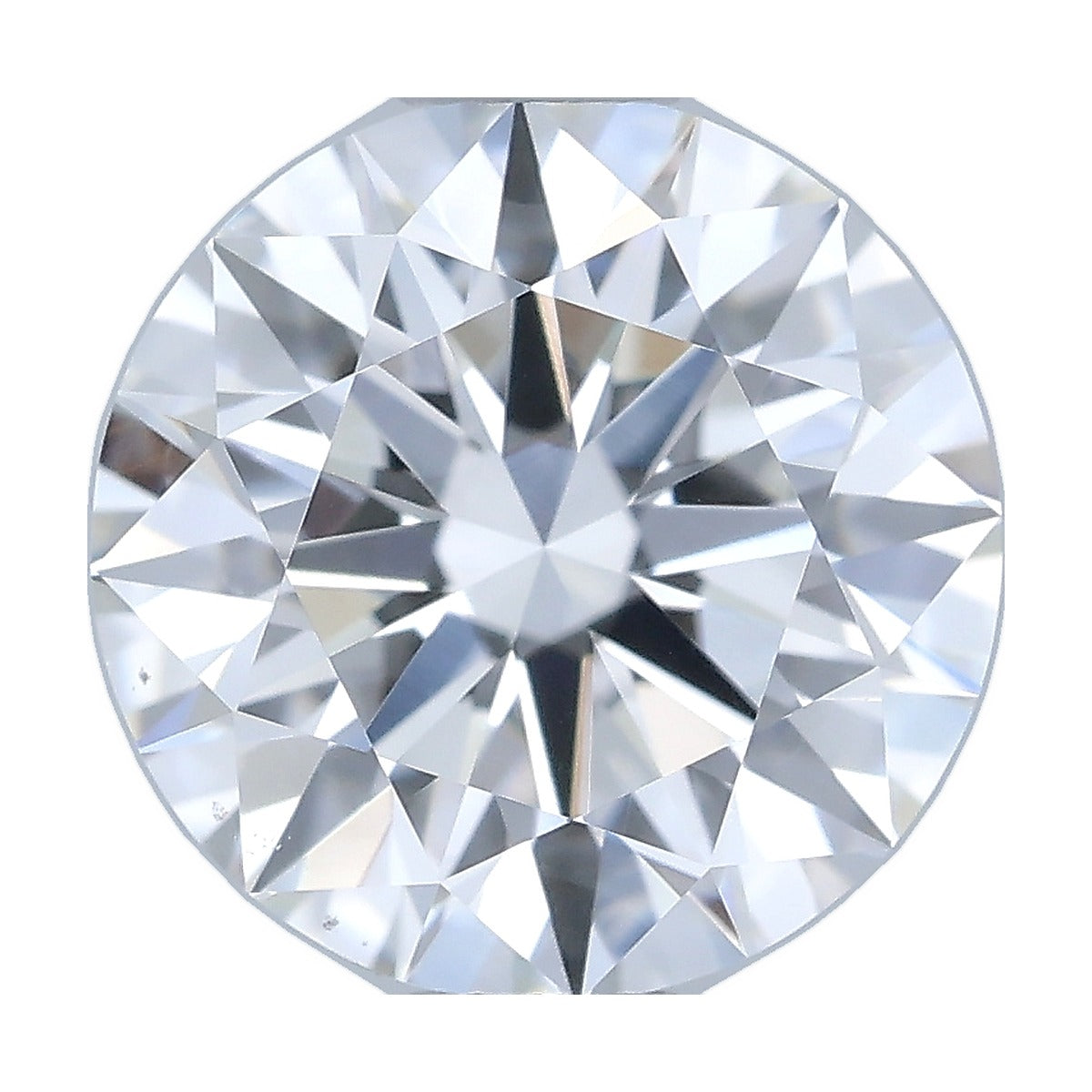 1.05 ct round lab-grown diamond, E color, VVS2 clarity, IGI certified, still from its 360° video