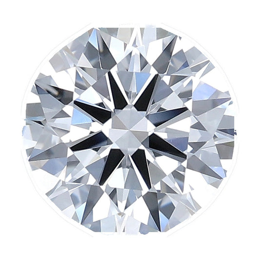 1.05 ct round lab-grown diamond, E color, VVS2 clarity, IGI certified, still from its 360° video