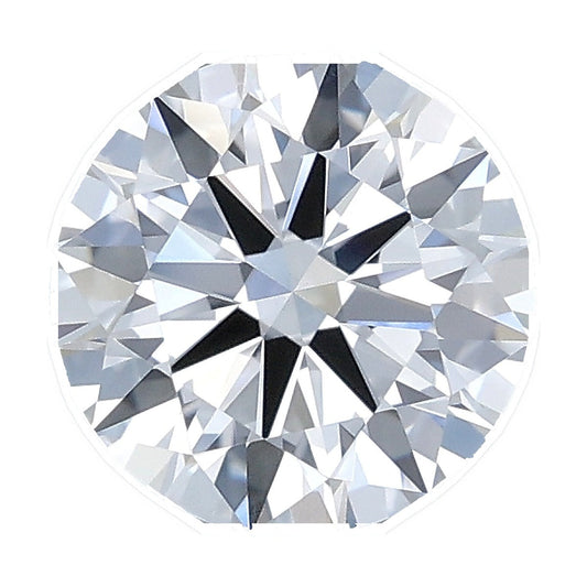 1.05 ct round lab-grown diamond, E color, VVS2 clarity, IGI certified, still from its 360° video