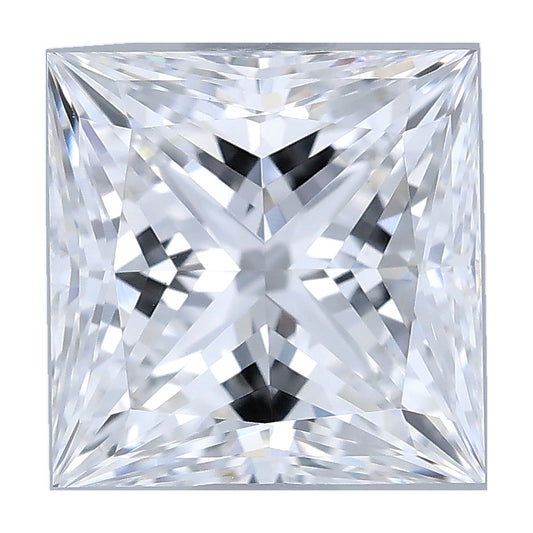 1.06 ct princess lab-grown diamond, D color, VS1 clarity, IGI certified, still from its 360° video