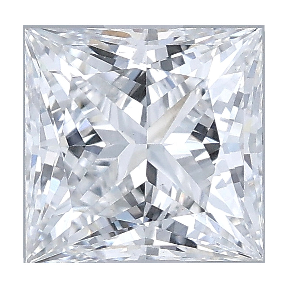 1.06 ct princess lab-grown diamond, D color, VS1 clarity, IGI certified, still from its 360° video