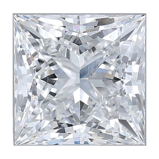 1.06 ct princess lab-grown diamond, D color, VS2 clarity, IGI certified, still from its 360° video