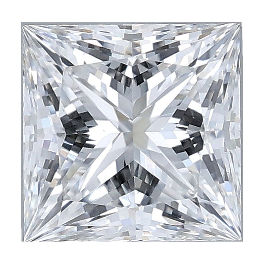 1.06 ct princess lab-grown diamond, E color, VS1 clarity, IGI certified, still from its 360° video