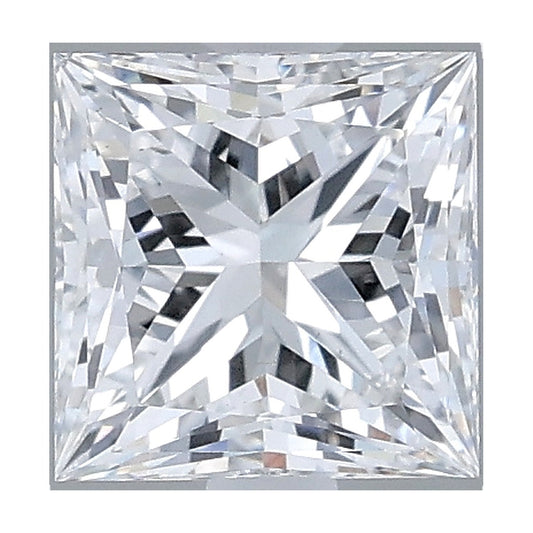 1.06 ct princess lab-grown diamond, E color, VS1 clarity, IGI certified, still from its 360° video