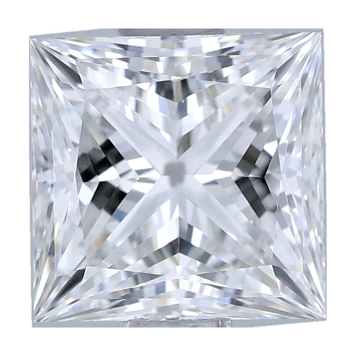 1.06 ct princess lab-grown diamond, E color, VVS2 clarity, GIA certified, still from its 360° video