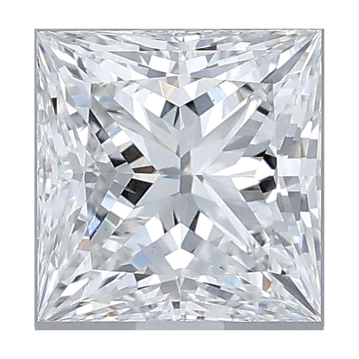 1.06 ct princess lab-grown diamond, F color, VS1 clarity, IGI certified, still from its 360° video