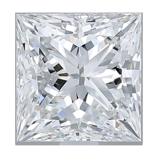 1.06 ct princess lab-grown diamond, F color, VS1 clarity, IGI certified, still from its 360° video