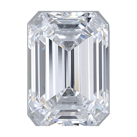 1.07 ct emerald lab-grown diamond, D color, VS1 clarity, IGI certified, still from its 360° video