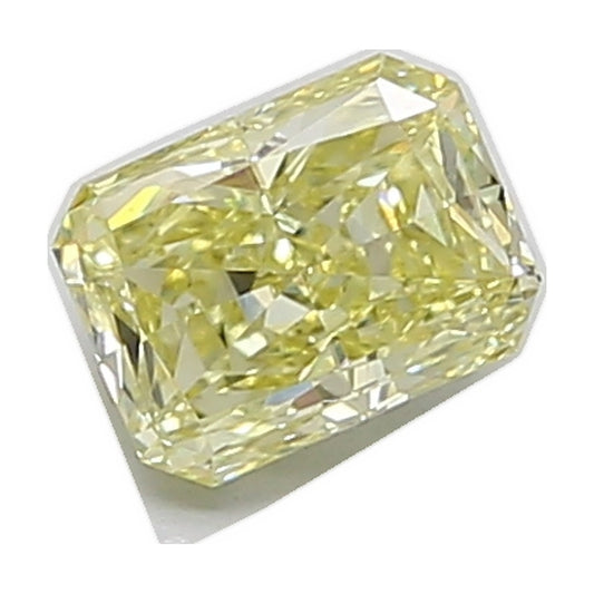 1.07 ct radiant lab-grown diamond, fancy light yellow, VS2 clarity, IGI certified, still from its 360° video