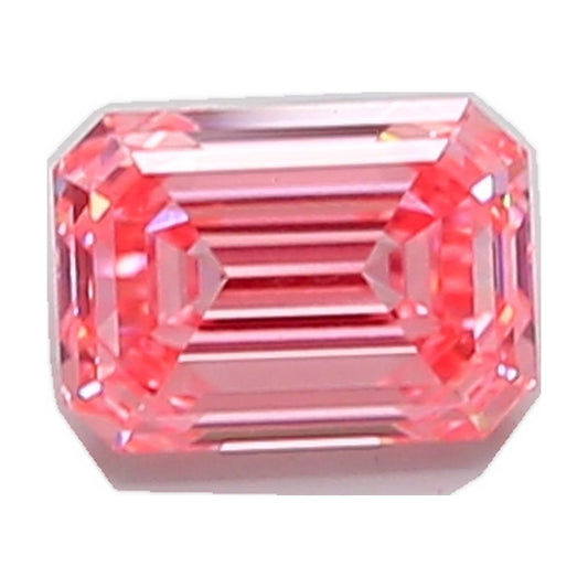 1.07 ct emerald lab-grown diamond, fancy vivid pink, VVS2 clarity, IGI certified, still from its 360° video