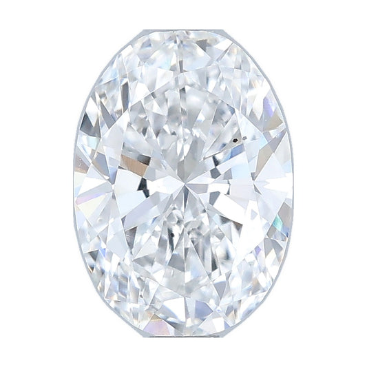 1.07 ct oval lab-grown diamond, D color, VS2 clarity, IGI certified, still from its 360° video
