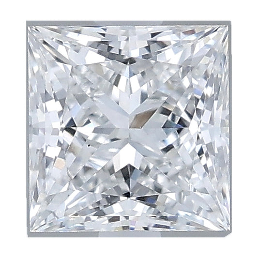 1.07 ct princess lab-grown diamond, D color, VS1 clarity, IGI certified, still from its 360° video
