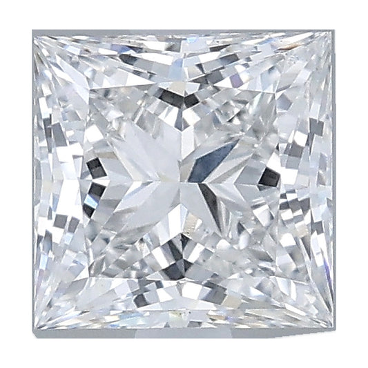 1.07 ct princess lab-grown diamond, F color, VS1 clarity, IGI certified, still from its 360° video