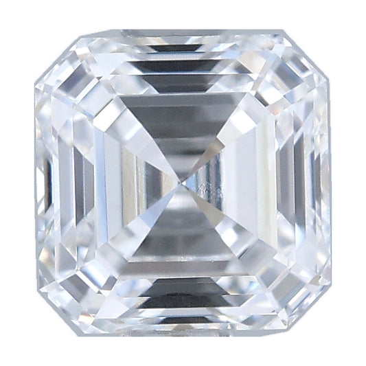 1.08 ct asscher lab-grown diamond, E color, VVS2 clarity, IGI certified, still from its 360° video