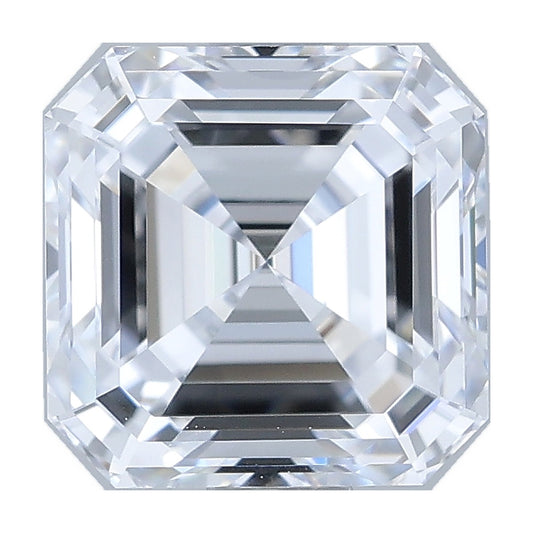 1.08 ct asscher lab-grown diamond, F color, VVS2 clarity, IGI certified, still from its 360° video
