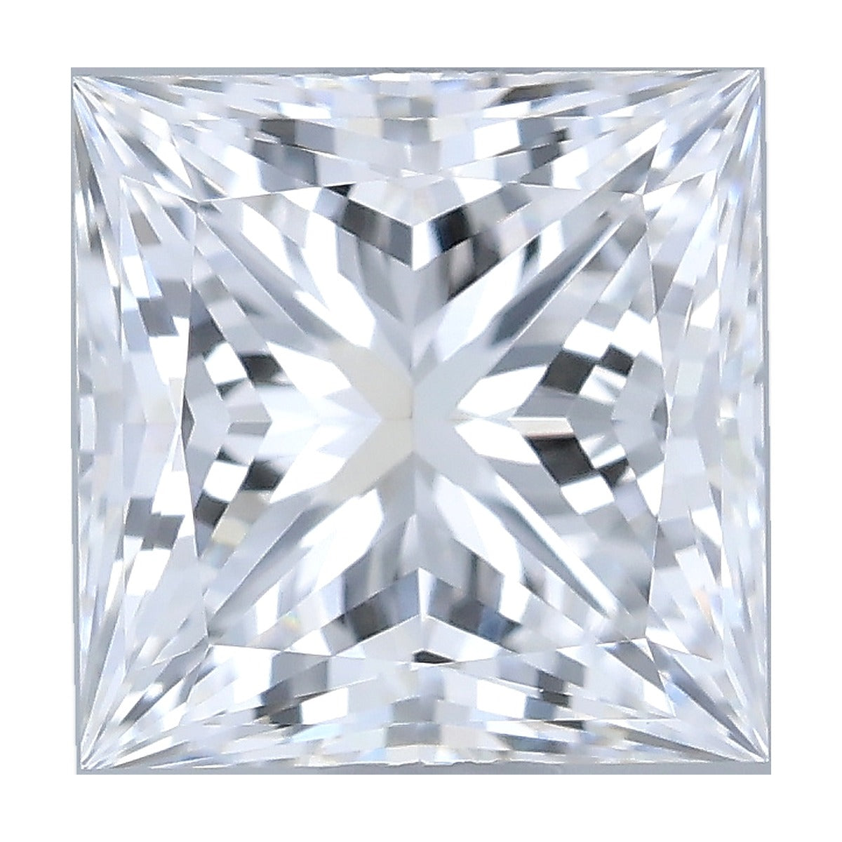 1.08 ct princess lab-grown diamond, E color, VVS2 clarity, IGI certified, still from its 360° video