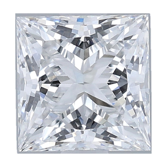 1.09 ct princess lab-grown diamond, E color, VS1 clarity, IGI certified, still from its 360° video