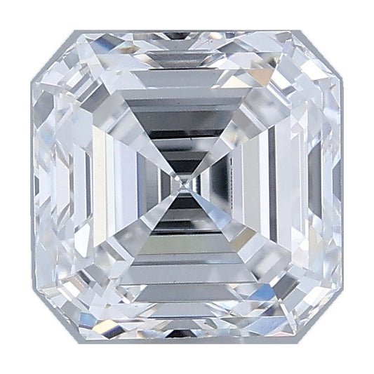 1.10 ct asscher lab-grown diamond, D color, VS1 clarity, IGI certified, still from its 360° video