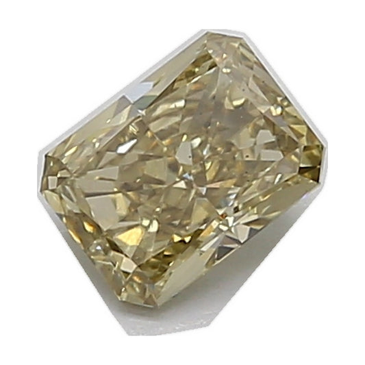 1.10 ct radiant lab-grown diamond, fancy grey yellow, VS2 clarity, IGI certified, still from its 360° video
