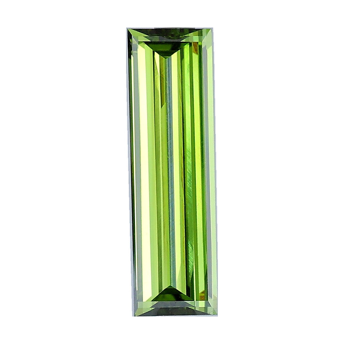 1.10 ct baguette lab-grown diamond, fancy vivid green, VS1 clarity, IGI certified, still from its 360° video